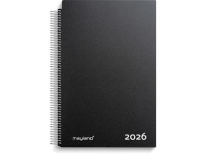 KALENDER MAYLAND 2026 A4 AFTALE DAGKALENDER SORT PP-PLAST 21X29,7 CM 26220000