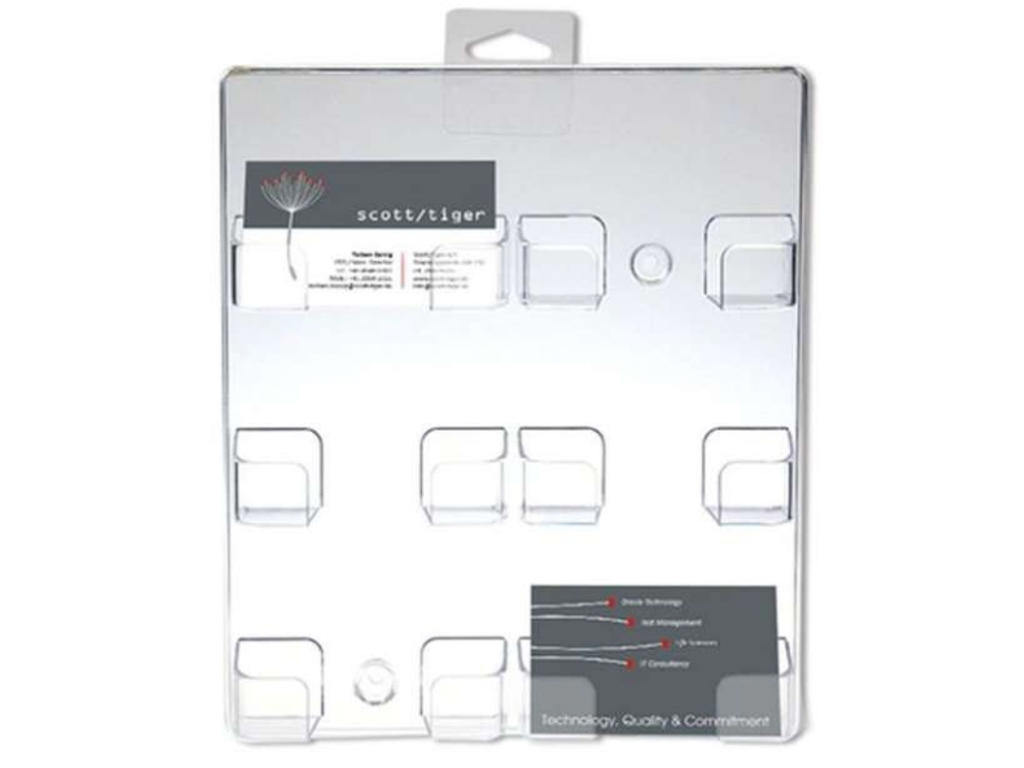 VISITKORTHOLDER TIL VÆG KLAR 6 RUM 2,5CM DYB, 21,5X24,8CM ***