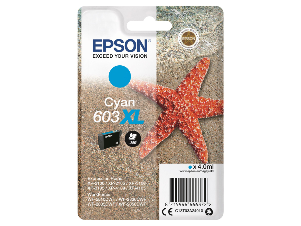 BLÆKPATRON EPSON 603XL CYAN  