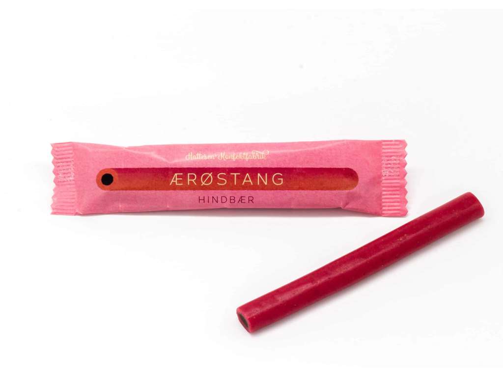 HATTESENS KONFEKTFABRIK ÆRØSTANG 27GR. HINDBÆR 