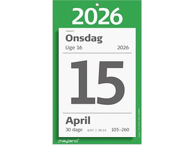 KALENDER MAYLAND 2026 26254000 KÆMPEAFRIVNINGSKALENDER MED BAGSIDETEKST 165X235MM