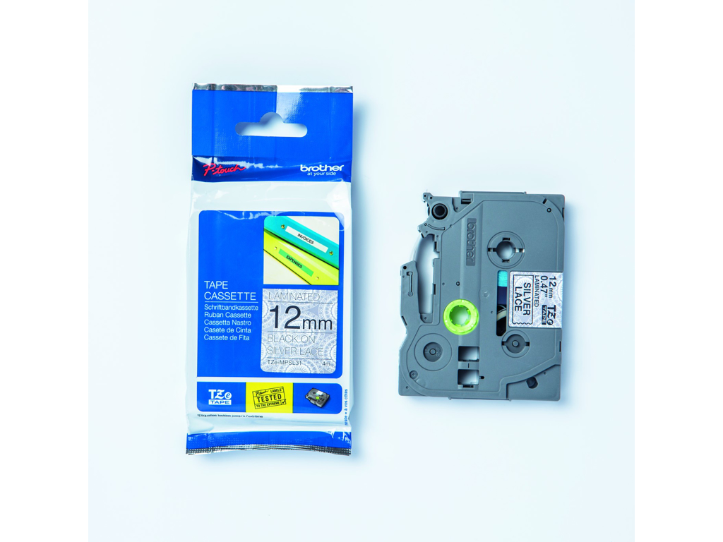 PRÆGETAPE BROTHER TZEMPSL31 12MMX 4M SØLV BLONDE                *** 