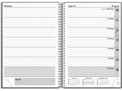 KALENDER MAYLAND 2026 26202000 UGEKALENDER HØJFORMAT HÅRD PP GRÅ 11,7X17,1CM
