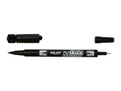 MARKER PILOT TWINMARKER BLACK FINE/EKSTRA FINE, SCA-TM-BG  118250