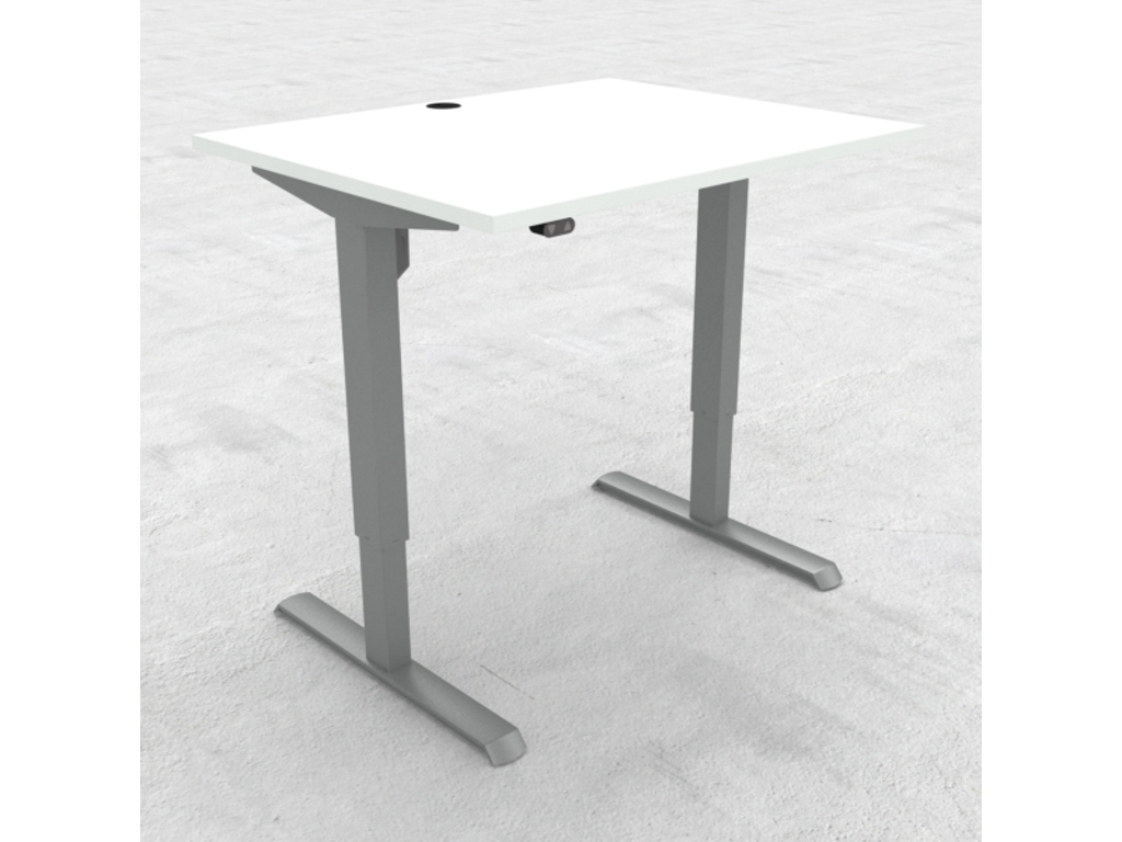 HÆVE/SÆNKEBORD HVID MED ALU STEL 100X80CM 501-33 7S092 100-80S3 WM