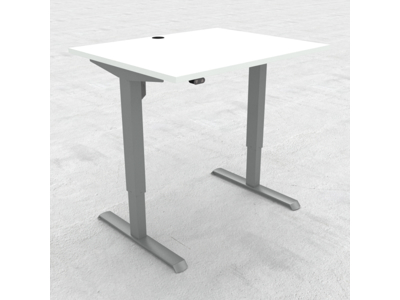 HÆVE/SÆNKEBORD HVID MED ALU STEL 100X80CM 501-33 7S092 100-80S3 WM