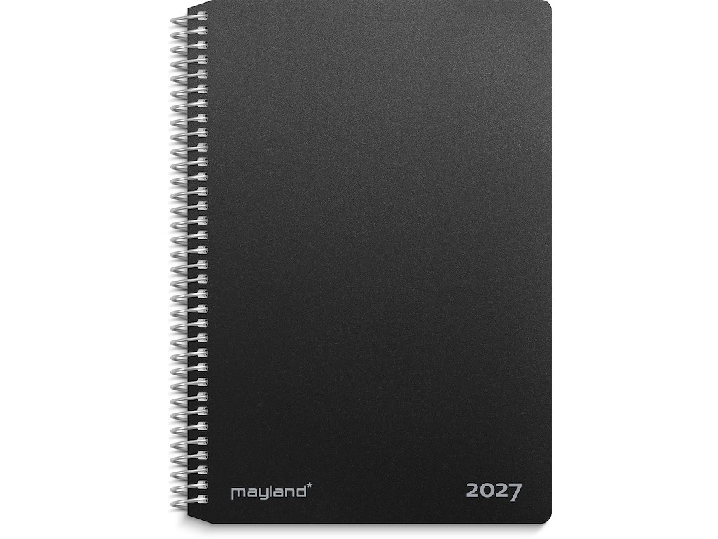 KALENDER MAYLAND 2027 27205000 2-DAGSKALENDER SORT PP-PLAST 17,5X11,75CM