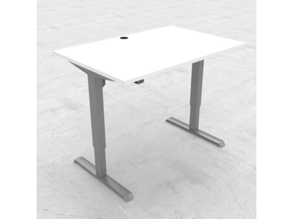 HÆVE/SÆNKEBORD HVID MED ALU STEL 120X80CM 501-33 7S112 120-80S3 WM