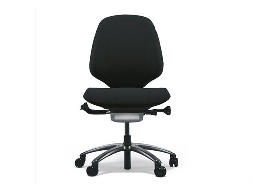 KONTORSTOL RH MEREO 200 MED  SORT SELECT STOF SC60999 OG SORT STEL. GAS B. 8112 10 ÅRS GARANTI. BLØDE HJUL. 