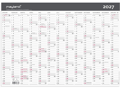 KALENDER MAYLAND 2027 27063300 1X13MDR. KONTORKALENDER MODERNE A3 42X29,7CM