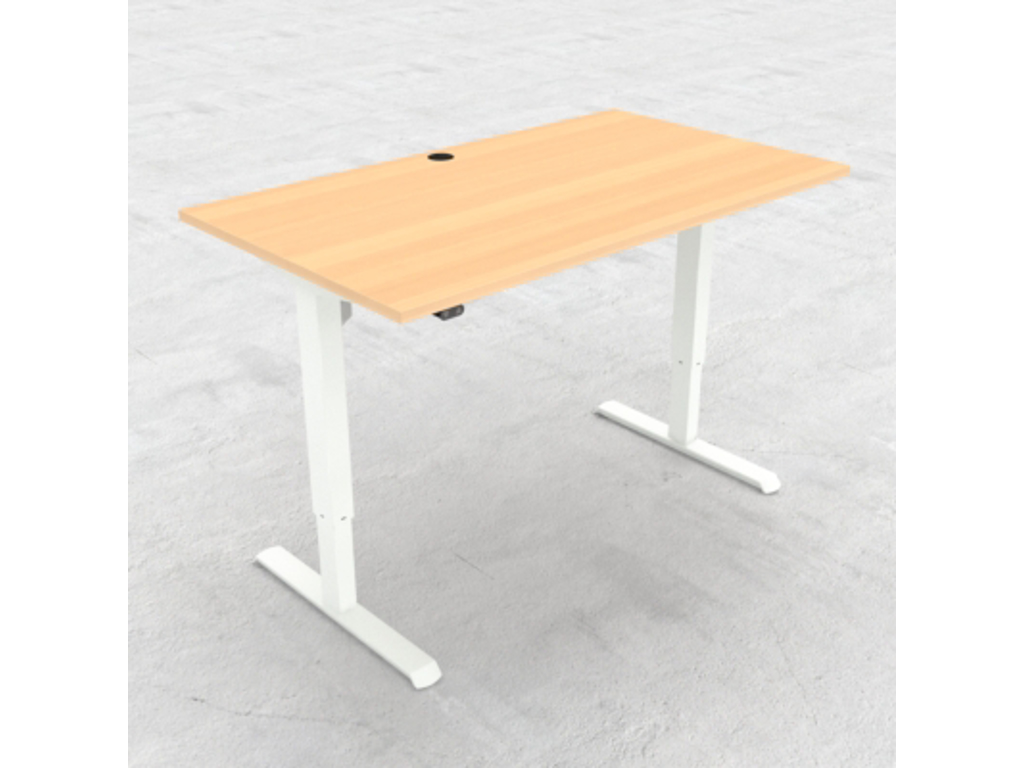 HÆVE/SÆNKEBORD BØG MED HVIDT STEL 140X80CM 501-33 7W129 140-80S3 BM