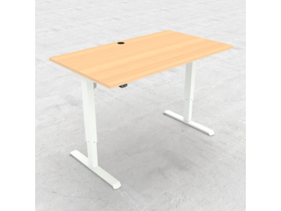 HÆVE/SÆNKEBORD BØG MED HVIDT STEL 140X80CM 501-33 7W129 140-80S3 BM