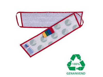 MOPPE VELCRO MIKRO VISION HEALTH CARE MOP 40CM MICROFIBER SVANEMÆRKET HVID VÅD 13882-3