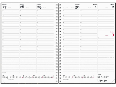 KALENDER MAYLAND 2027 27200000 UGEKALENDER MØRKEGRÅ PP-PLAST 14,8X21CM