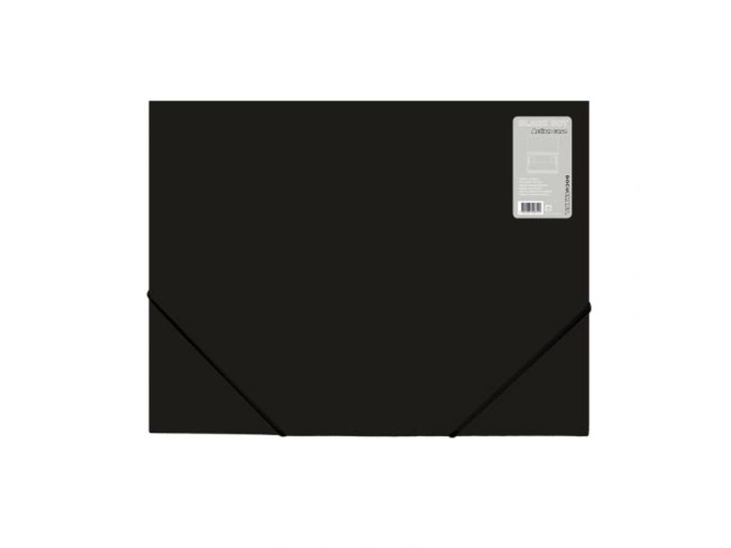 SAMLEMAPPE A3 SORT M. 3 KLAPPER *** OG ELASTIK 