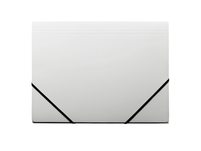 KARTONMAPPE Q-LINE A4 HVID MED 3 KLAPPER OG ELASTIK BLANK 8107001