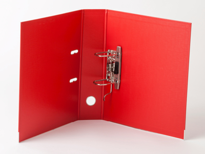 BREVORDNER Q-LINE A4 MED 75MM RYG OG METALSKINNE RØD  