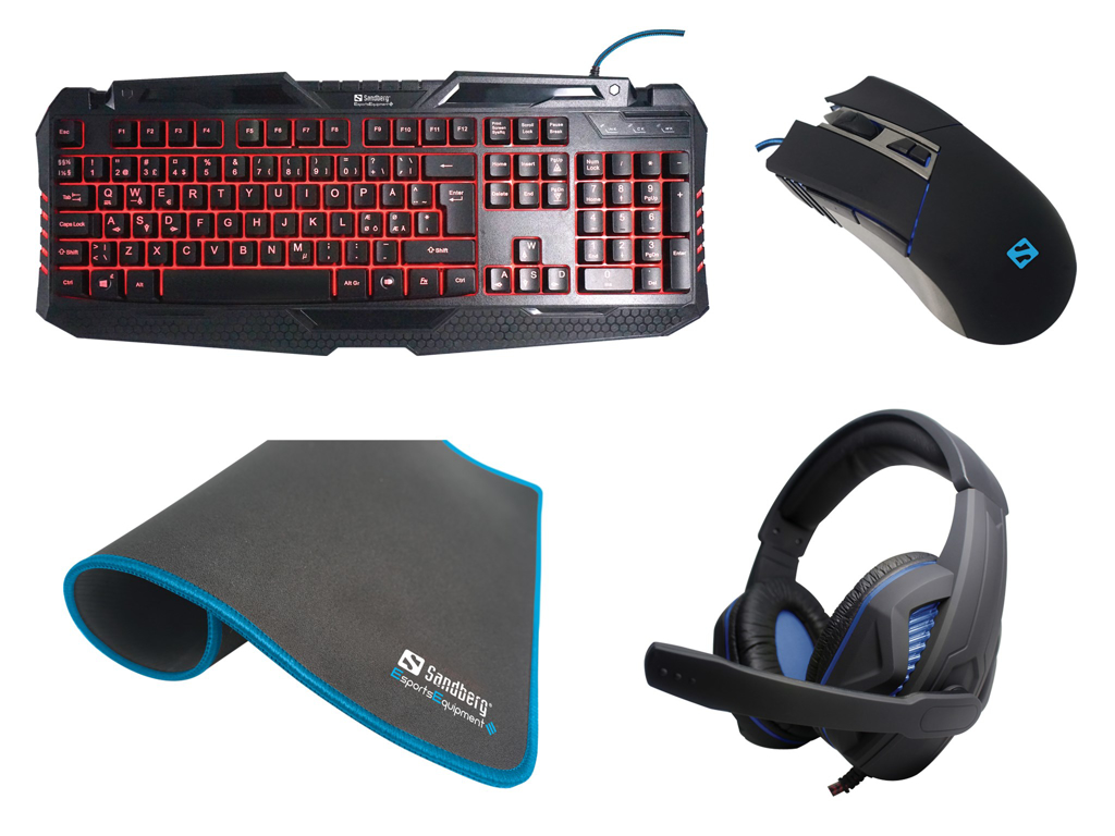 GAMING STARTER KIT KEYBOARD,MOUSE HEADSET OG MOUSEPAD 5 ÅRS GARANTI 