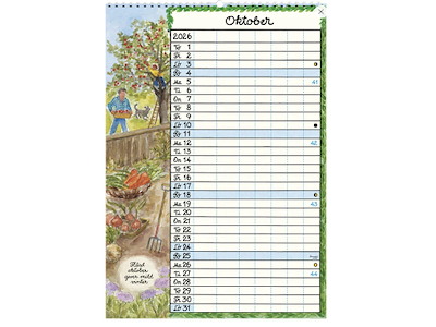 KALENDER PLAKATFORLAGET 2026 STORFAM. HVEM SKAL HVAD 7 KOLON. 34X48CM 2617