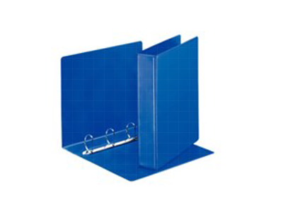 PANORAMABIND A4 M. 2 UDV. LOMMER  4 D-RINGE 30MM RYG 51MM BLÅ PP FOLIE 49715