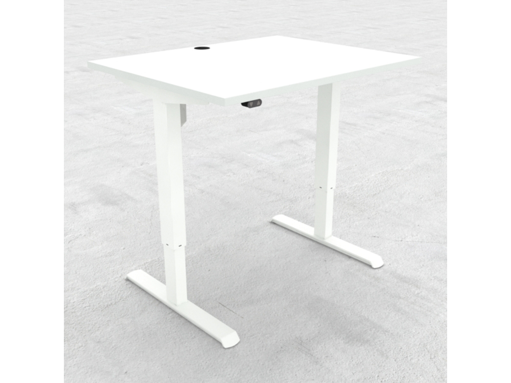 HÆVE/SÆNKEBORD HVID MED HVIDT STEL 100X80CM 501-33 7W092 100-80S3 WM