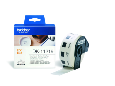 ETIKET TIL BROTHER LABELPRINTER** RUND LABELS Ø12MM 1200STK DK11219 