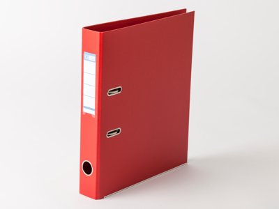 BREVORDNER Q-LINE A4 MED 50MM RYG OG METALSKINNE RØD 