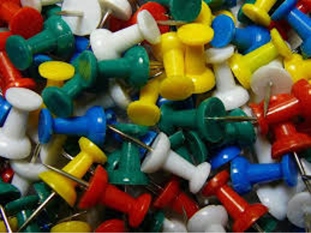 MARKERINGSNÅL PUSH PINS 100 STK. ASSORTERET 