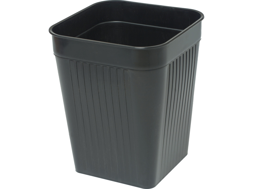 PAPIRKURV PLAST SORT 14L 4-KANTET 321X260X260MM 100400352