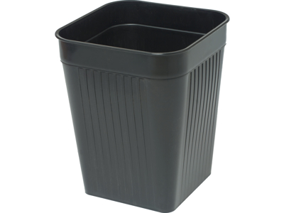 PAPIRKURV PLAST SORT 14L 4-KANTET 321X260X260MM 100400352