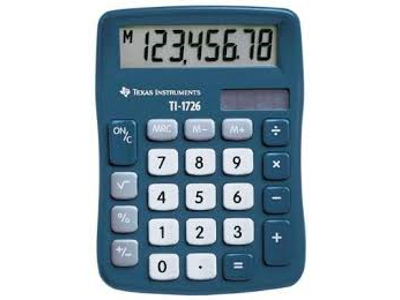 LOMMEREGNER TEXAS TI-1726 SKRÅTSTILLET 8-CIFRET DISPLAY 