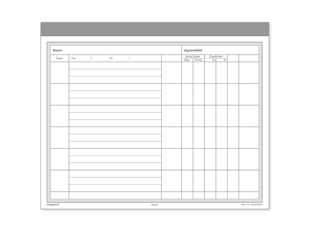 BLANKET UGESEDDEL 2X50 BLADE 148 X 200 MM. 92 2200 30 92220030