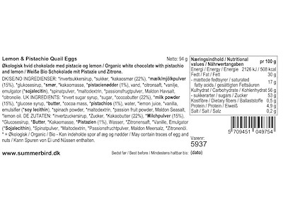 SUMMERBIRD LEMON & PISTACHIO QUAIL  EGGS 94GR. 5938