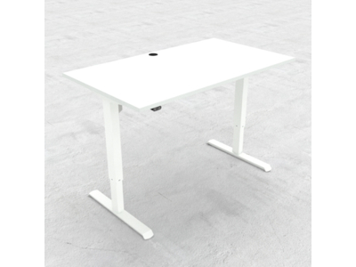 HÆVE/SÆNKEBORD HVID MED HVIDT STEL 140X80CM 501-33 7W129 140-80S3 WM