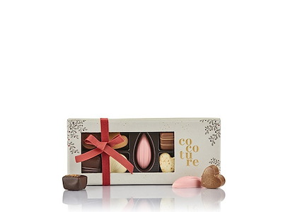 COCOTURE FYLDTE CHOKOLADE & KONFEKTSTYKKER 9 STK. 81 GR. GRÅ ÆSKE