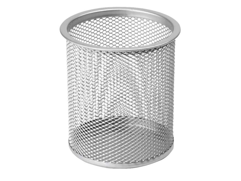 BLYANTHOLDER METALFLET SØLV RUND Ø90MM H100MM 