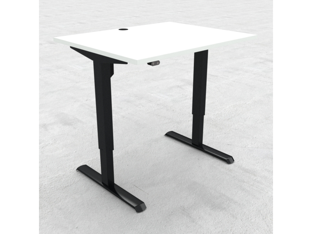 HÆVE/SÆNKEBORD HVID MED SORT STEL 100X80CM 501-33 7B092 100-80S3 WM