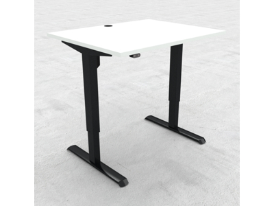 HÆVE/SÆNKEBORD HVID MED SORT STEL 100X80CM 501-33 7B092 100-80S3 WM