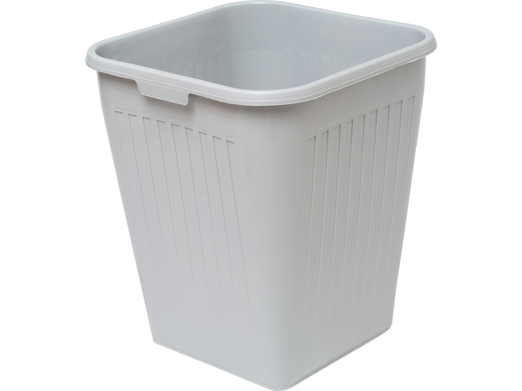 PAPIRKURV PLAST 4-KANTET 25 LTR. 320X320X380MM GRÅ 