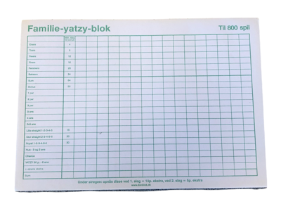 YATZYBLOKKE A5 GRØN   