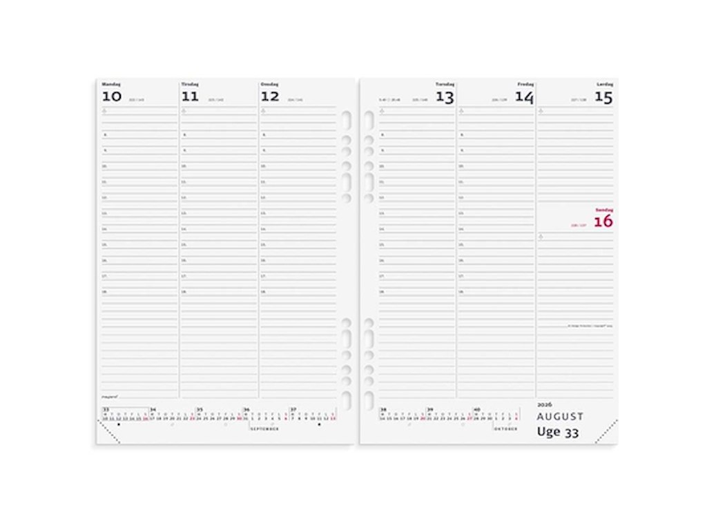 KALENDER MAYLAND 2026 26295000 REFILL UGEKALENDER HØJFORMAT SYSTEM A5 ***