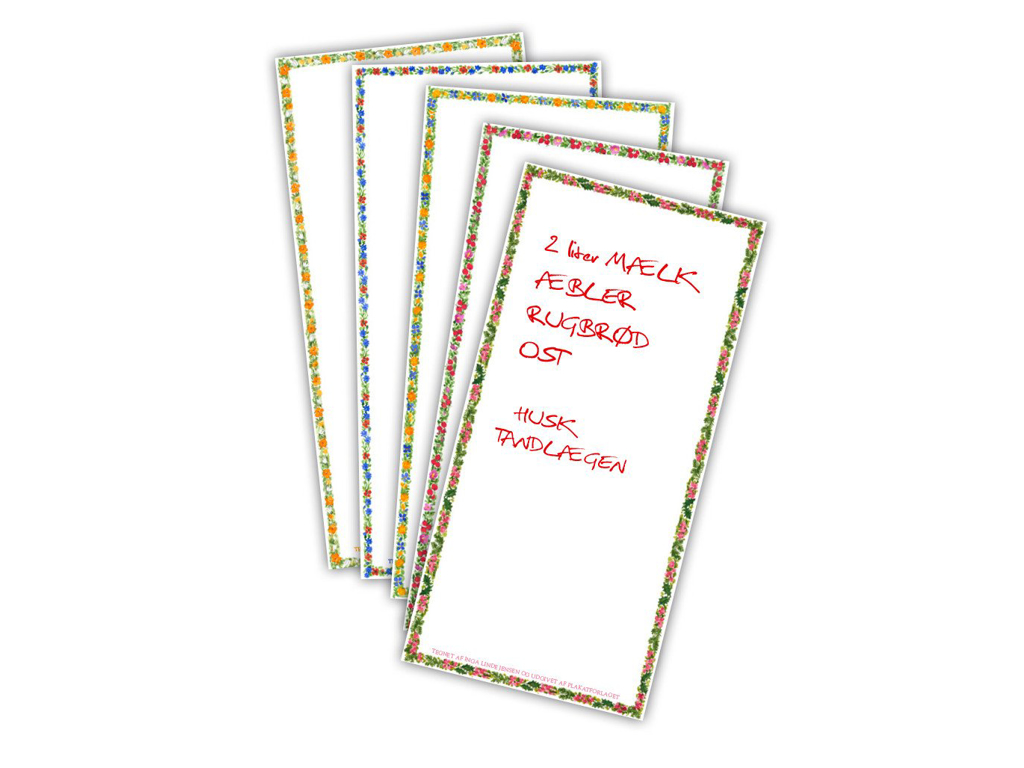 KALENDER NOTESBLOK PLAKATFORLAGET PK. A 5 STK. M/BLOMSTERRANKE 9015 5 KOLONNER             