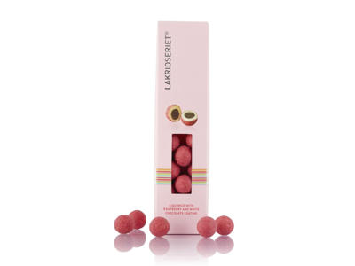 LAKRIDSERIET TOKYO SØD LAKRIDS M. HVID CHOKOLADE OG HINDBÆRPULVER CA. 110GR.