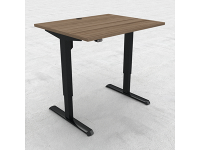 HÆVE/SÆNKEBORD VALNØD MED SORT STEL 100X80CM 501-33 7B092 100-80S3 VM