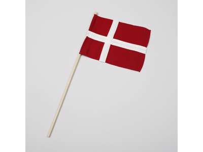 FLAG STOF PÅ TRÆPIND MED KNOP 22X28CM + 60CM PIND 