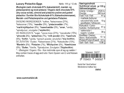 SUMMERBIRD LUXURY PISTACHIO EGGS 144GR. 5976