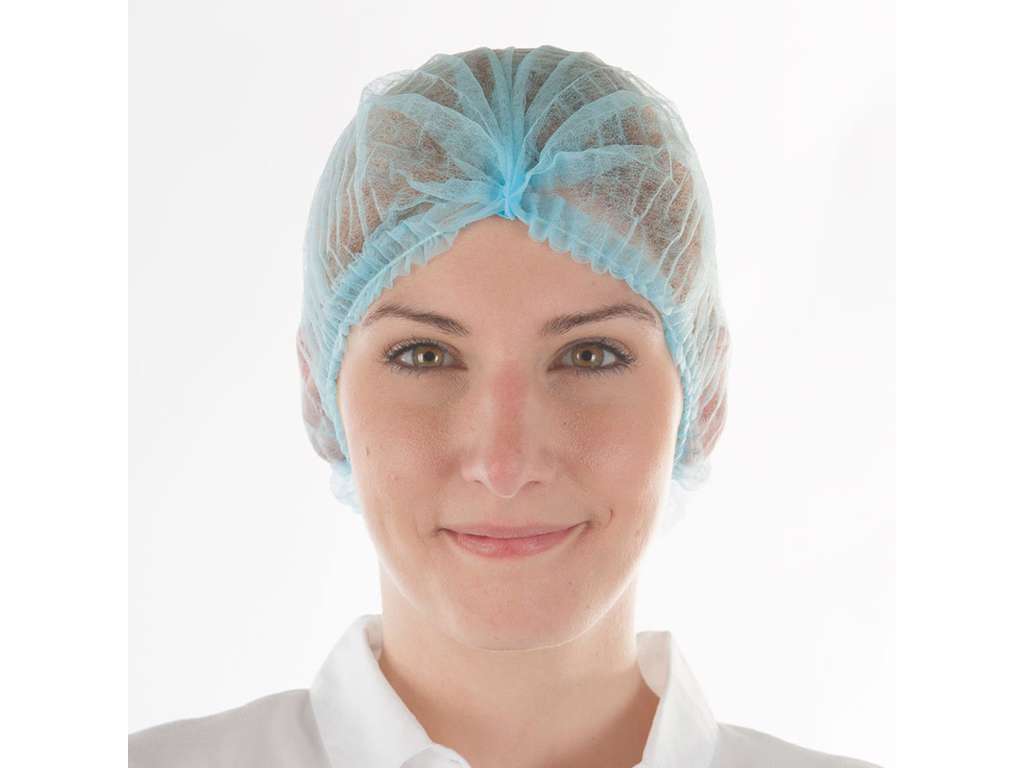 HÅRNET MED ELASTIK BLÅ, KS. A *** 1000 STK. 