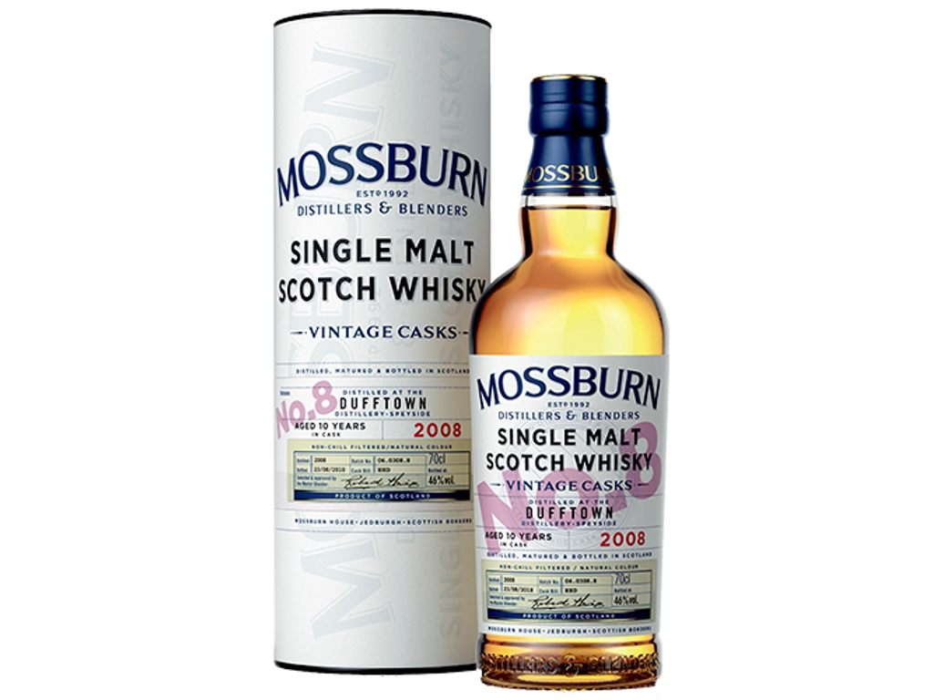 MOSSBURN NO.8 DUFFTOWN 10 ÅR SINGLE MALT 46% 70CL. WHISKY 
