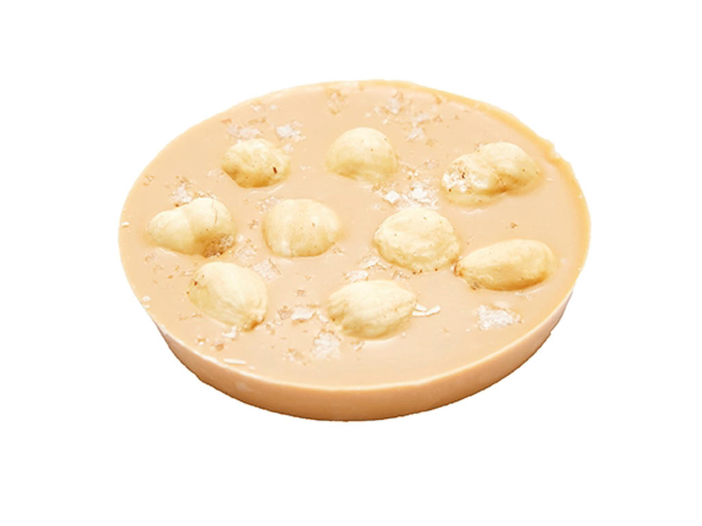 AALBORG CHOKOLADEN NØDDETÆRTE M. HASSELNØDDER ASS. LYS, MØRK EL. KARAMELLISERET CA. 20GR.