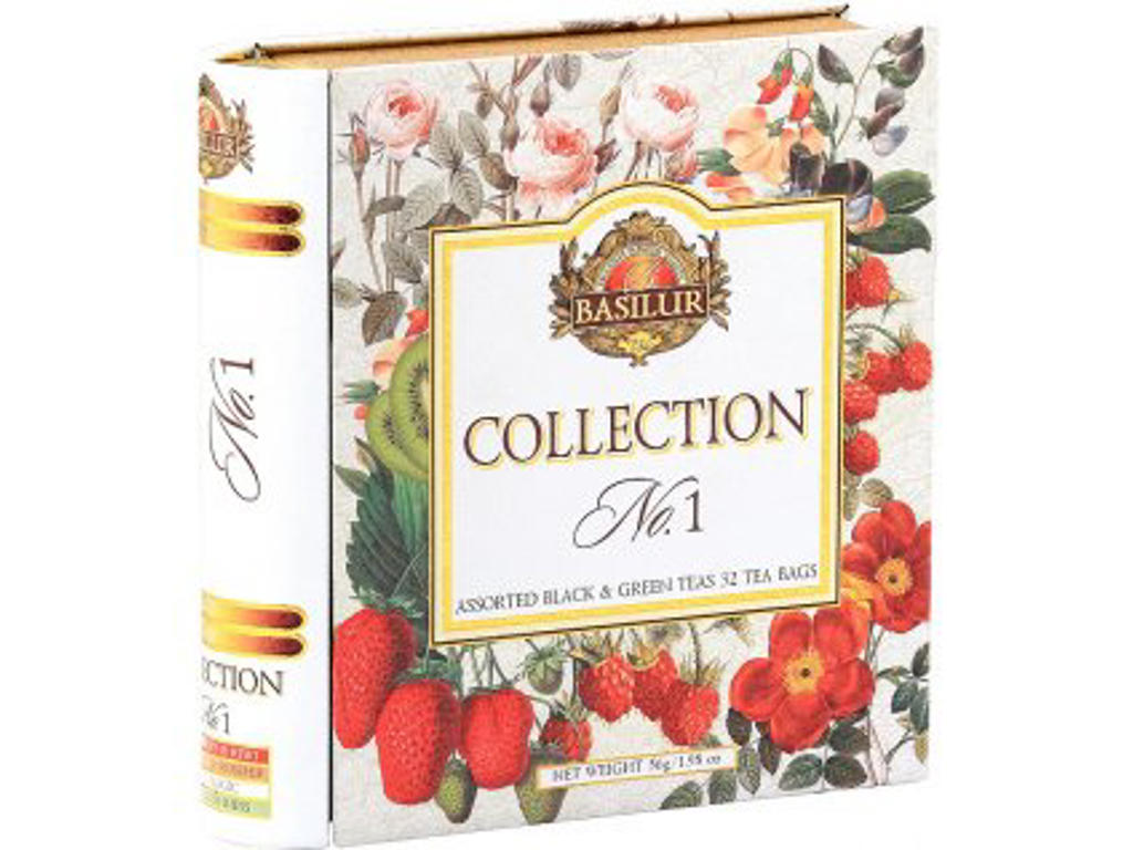 BASILUR TEA BOOK I METAL SORT OG GRØN TE M/32 ASS. PS. 56GR NETTO COLLECTION NO. 1